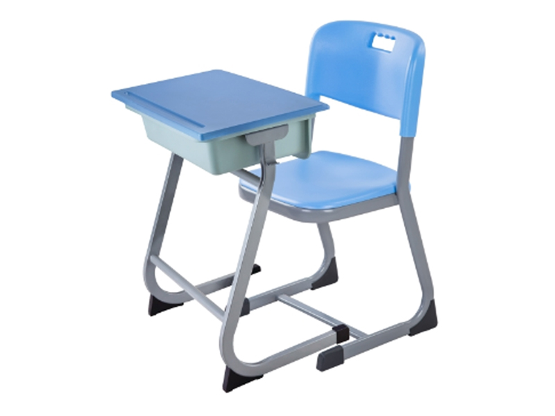 Wholesale cheap high school furniture desk and chair with metal frame