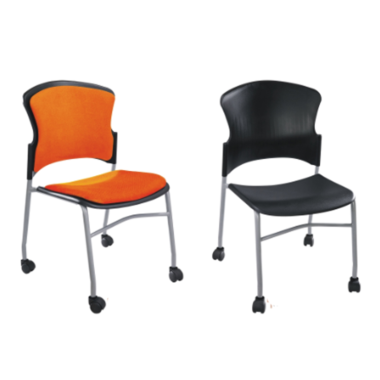 New modern office movable stacking dining chair with cushion seat
