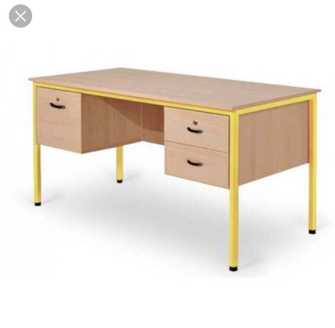 Cheap school teacher table with 3 drawers