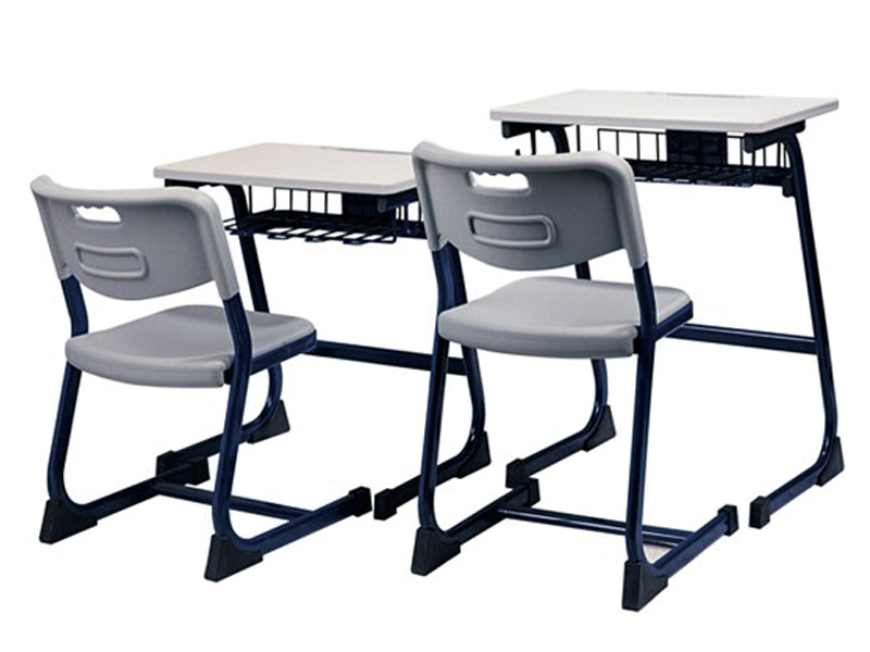 Commerical heavy duty pp injection edge board single student desk and chair of school classroom furniture