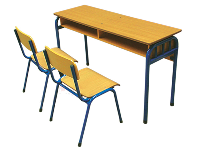 Commercial double seat student desk and chair set of school classroom furniture
