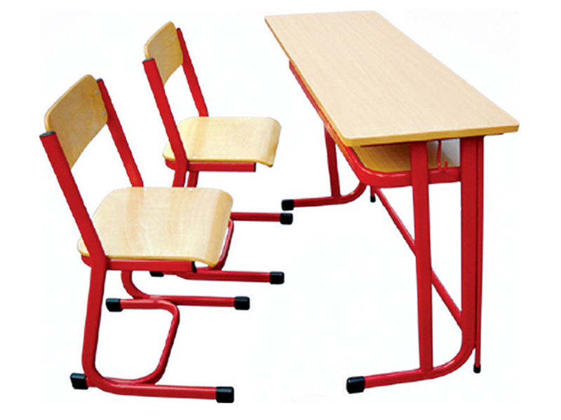Strong 2 Seater woodent school desk chair of high school furniture